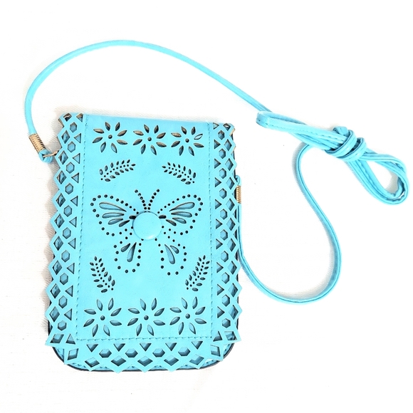 Crossbody iPhone Purse Butterfly Lasercut Magnetic - Picture 1 of 7